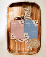 Pampas Grass Baby Shower Invite | Boho Girl Baby Shower