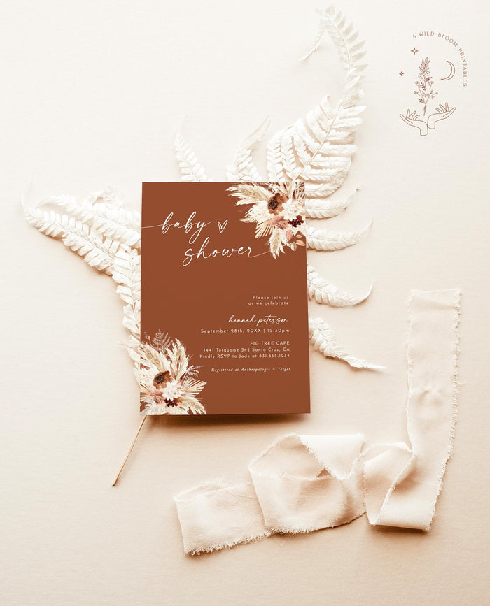 Fall Baby Shower Invite | Boho Baby Shower Invite