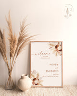 Boho Wedding Welcome Sign Template | Terracotta Wedding Welcome Poster