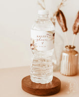 Boho Water Bottle Label | Pampas Grass Water Bottle Label