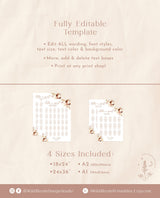 Pampas Grass Seating Chart | Terracotta Wedding Seat Chart