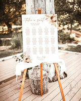Pampas Grass Seating Chart | Terracotta Wedding Seat Chart