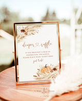Diaper Raffle Baby Shower Sign | Boho Baby Shower Sign