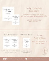 Minimalist Cigar Bar Sign | Modern Wedding Cigar Sign Template