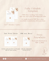 Pampas Grass Bingo Game | Pumpkin Baby Shower Game