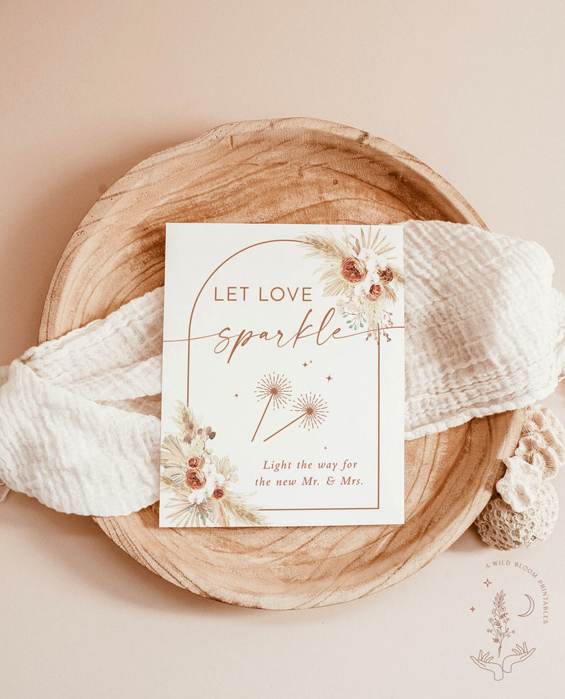 Sparkler Send Off Sign | Let Love Sparkle Sign 