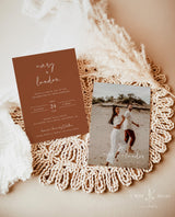 Minimalist Wedding Invitation Template | Editable Terracotta Wedding Invite