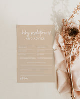 Baby Shower Advice and Predictions Card | Minimalist Baby Shower