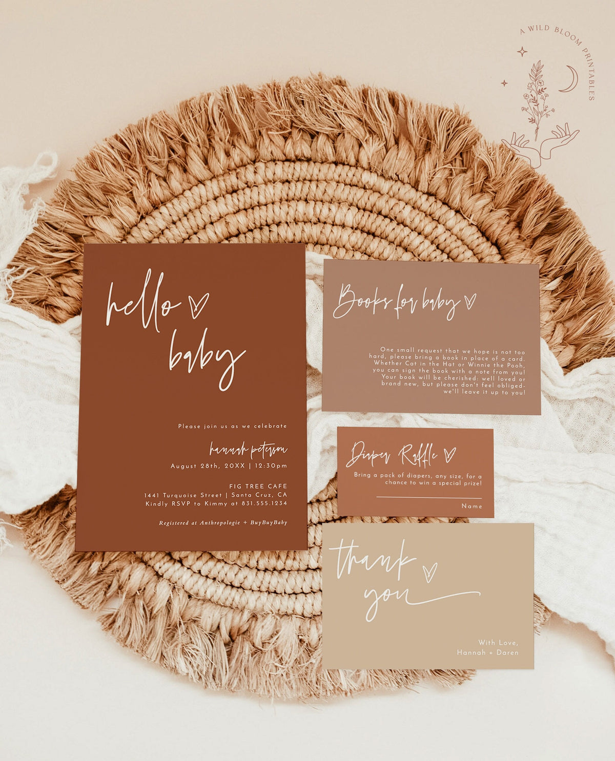 Minimalist Baby Shower Invitation | Gender Neutral Baby Shower Bundle