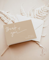 Minimalist Thank You Card Template | Beige Thank You Cards 