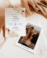 Boho Wedding Invitation Template | Fall Wedding Invite