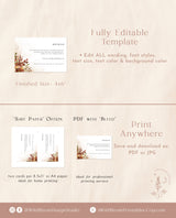 Fall Wedding Details Card | Terracotta Wedding Invitation Insert Card