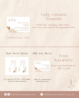 Boho Details Card | Minimalist Wedding Details Insert