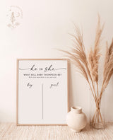 He or She What Will Baby Be Sign | Gender Guess Board