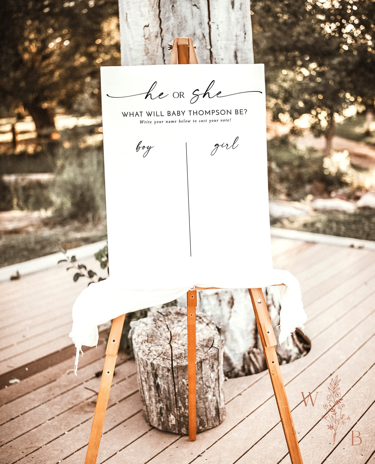 He or She What Will Baby Be Sign | Gender Guess Board