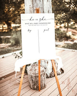 He or She What Will Baby Be Sign | Gender Guess Board