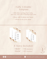 Boho Wedding Timeline Template | Welcome Timeline Poster