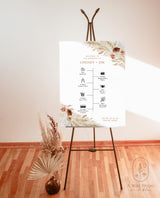 Boho Wedding Timeline Template | Welcome Timeline Poster