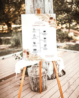 Boho Wedding Timeline Template | Welcome Timeline Poster