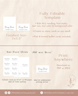 Minimalist Buffet Card Template | Buffet Cards