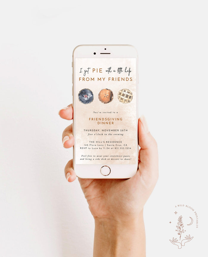 Funny Friendsgiving Evite Template | Friendsgiving Dinner Text Invitation
