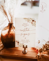 Pampas Grass Custom 4x6" Sign Template | Terracotta Wedding Custom Sign