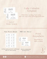 Drink Ticket Template | Minimalist Drink Ticket
