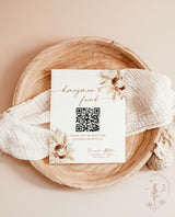 Honeymoon Fund QR Code Sign | Wedding Honeymoon Fund Sign | Venmo QR Code Modern Wedding Sign | Boho Wedding | Editable Template | A4