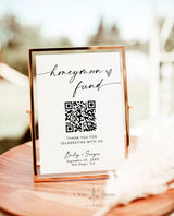 Honeymoon Fund QR Code Sign | Wedding Honeymoon Fund Sign