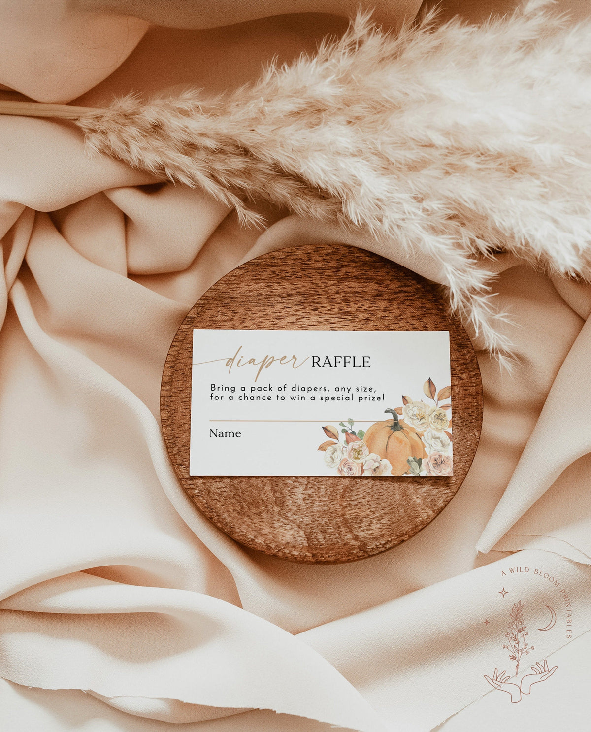 Fall Diaper Raffle Card Template | Diaper Raffle Ticket