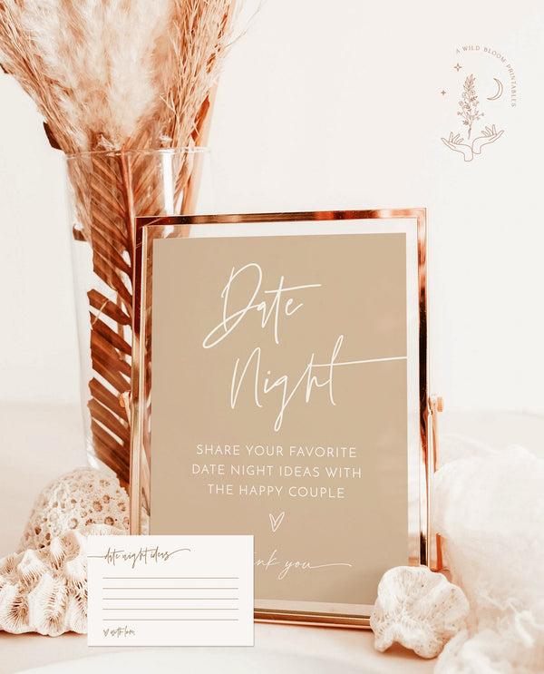 Bridal Shower Date Night Ideas | Date Night Ideas Sign 