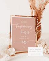 Boho Guess How Many Kisses For The Soon To Be Mrs | Blush Bridal Shower Game 