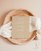 Take a Shot + Take Your Seat Sign | Take a Drink Seating Sign
