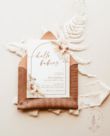 Pampas Grass Twins Baby Shower Invite | Boho Twin Baby Shower