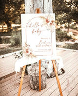 Boho Baby Shower Welcome Sign | Pampas Grass Baby Shower Welcome Poster