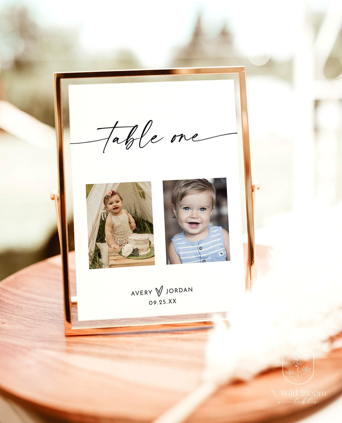 Photo Table Numbers | Modern Minimalist Wedding Table Numbers