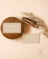 Minimalist Display Shower Card | Beige Display Shower Card
