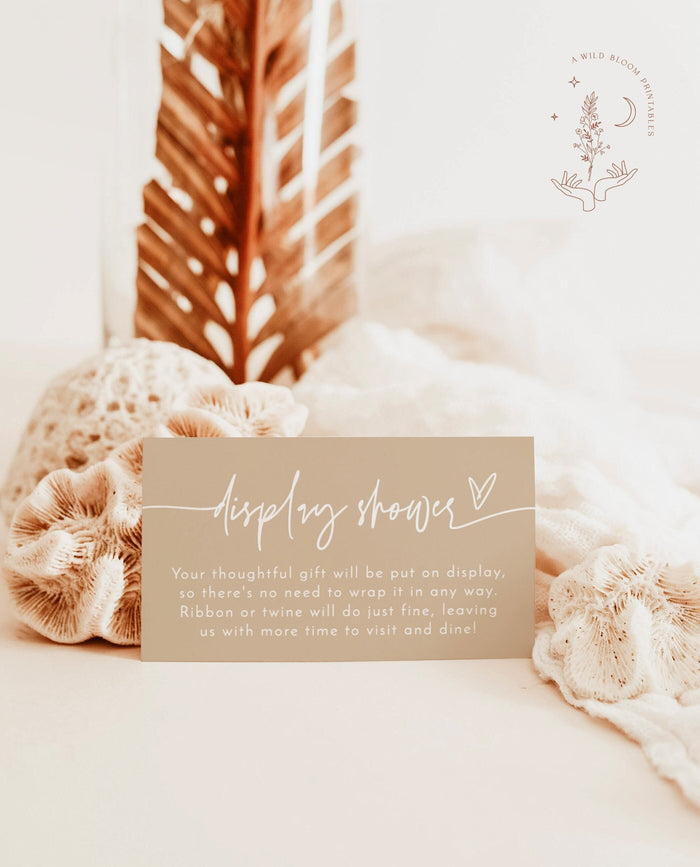 Minimalist Display Shower Card | Beige Display Shower Card