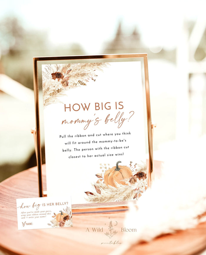 How Big is Mommy's Belly Game | Boho Baby Shower Game