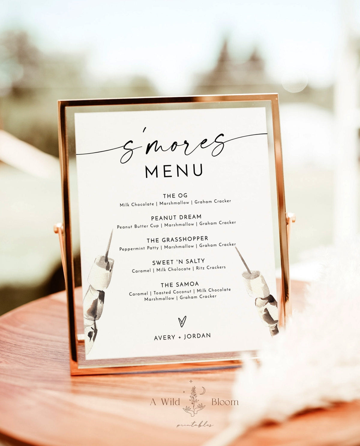 S'more Menu Sign | Wedding S'more Menu