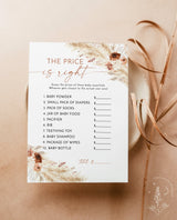The Price is Right Baby Shower Game | Boho Baby Shower Game