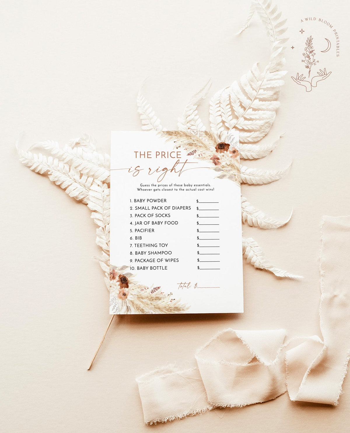 The Price is Right Baby Shower Game | Boho Baby Shower Game