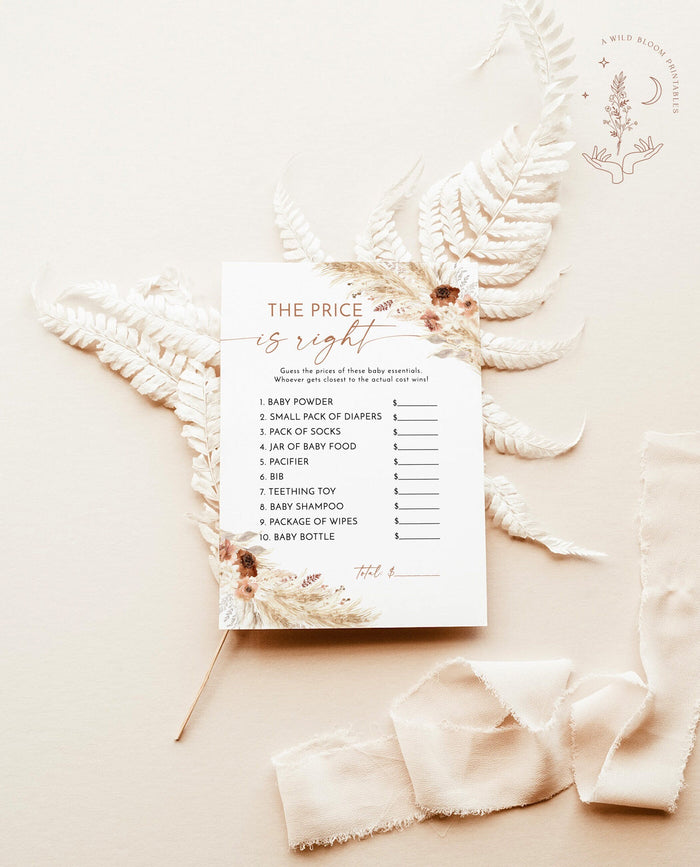 The Price is Right Baby Shower Game | Boho Baby Shower Game