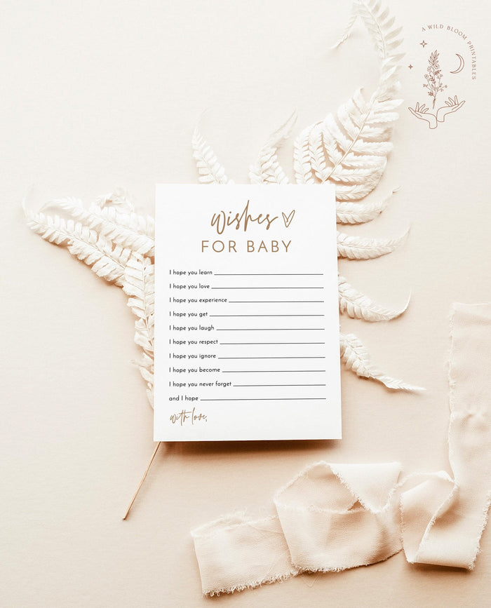 Wishes for Baby Card | Boho Baby Shower