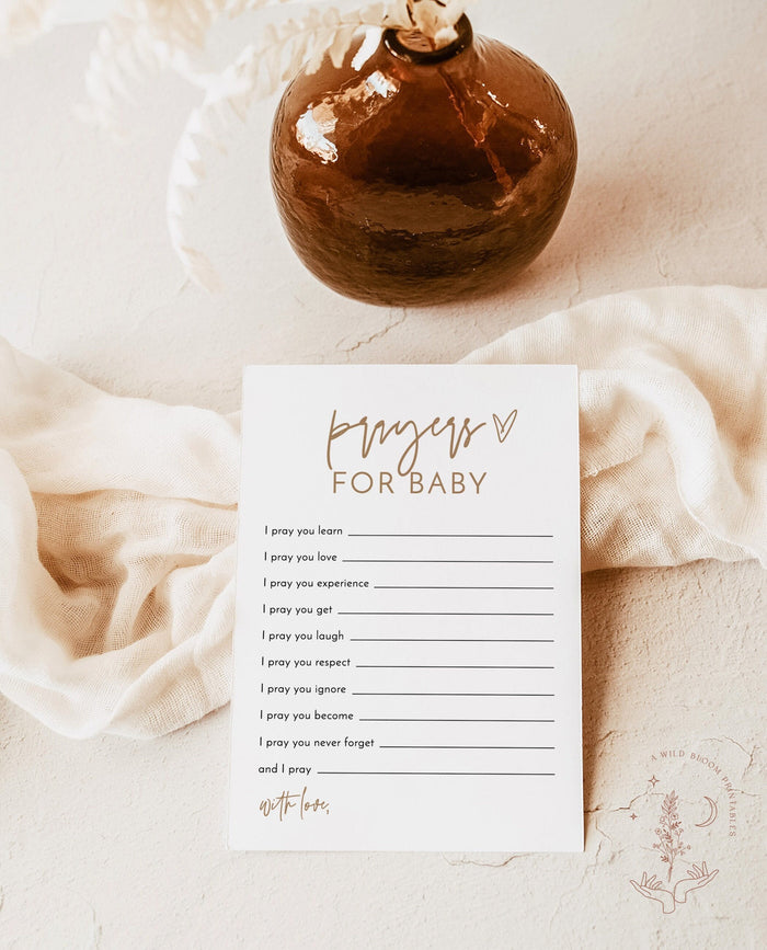 Prayers for Baby Card | Minimalist Baby Shower