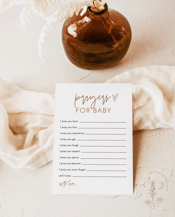 Prayers for Baby Card | Minimalist Baby Shower 