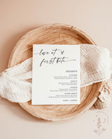 Minimalist Dessert Menu Sign | Love at First Bite