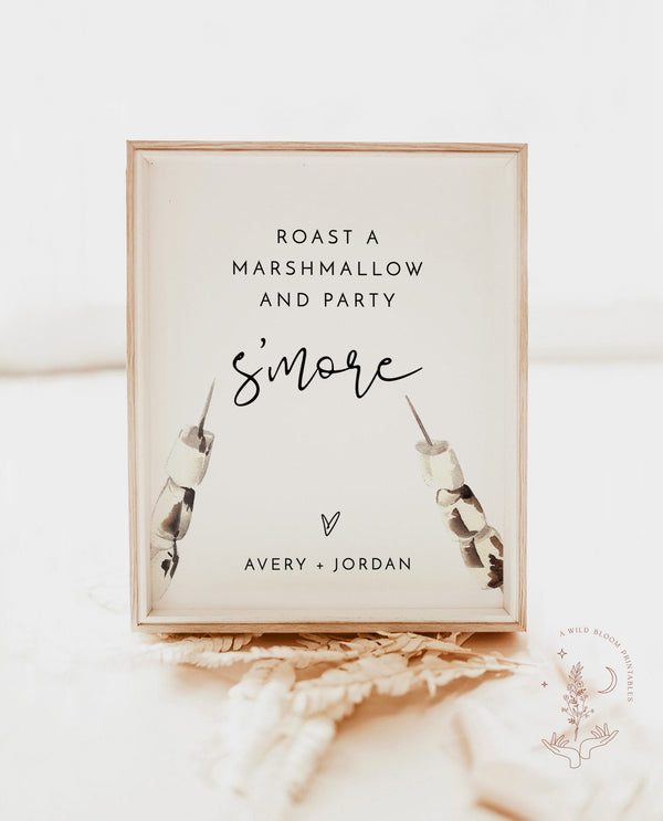 S'more Wedding Sign | Modern Minimalist S'more Sign 