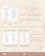 Minimalist Wedding Events Card | Modern Weekend Events