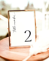 Minimalist Wedding Table Numbers | Modern Wedding Table Number